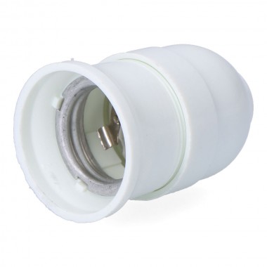 Portalámparas baquelita interior cerámico e27, 4 a 230 v, blanco, ø43 x 65 mm (retractilado)