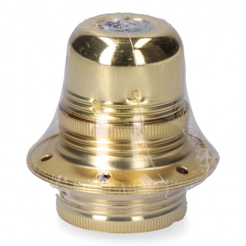 Portalámparas e27 metálico, 100 w 250 v, dorado, ø60 x 40 mm (retractilado)