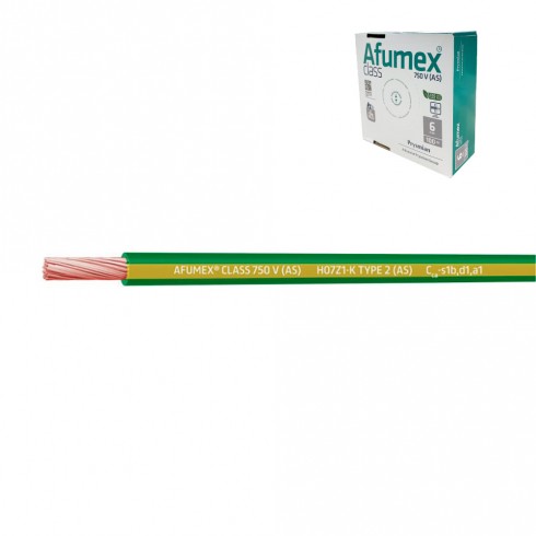 Cablecillo h07z1-k(as) 6,0 mm² amarillo/verde euro/m