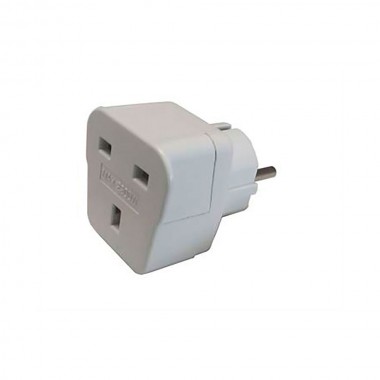 Adaptador reino unido a europeo 13 a 250 v blanco (retractilado)