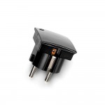 Clavija 2p+t salida lateral 4,8 mm negra (retractilado)