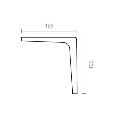 Escuadra clasica plm01 blanca 125 x 100 mm