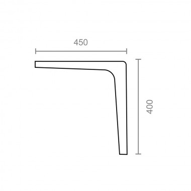 Escuadra clasica plm01 blanco 450 x 400 mm