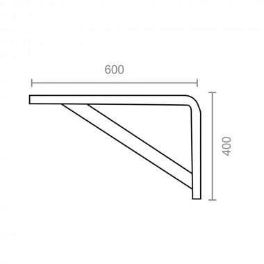 Escuadra reforzada plm04 blanco 600 x 400 mm