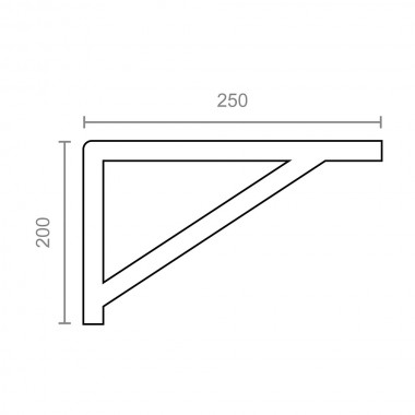 Escuadra reforzada plm04 negro 250 x 200 mm