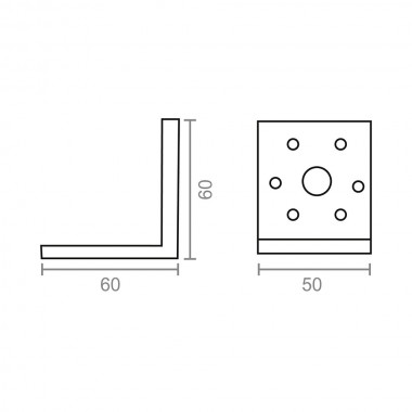 Angulo pesante an13 zincado 60 x 60 x 50 mm