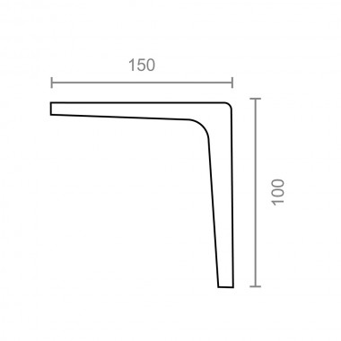 Escuadra aluminio plm07 blanca 150 x 100 mm