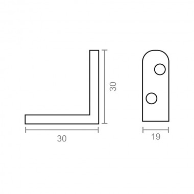 Angulo refuerzo an01 bicromatado 30 x 30 x 19 mm