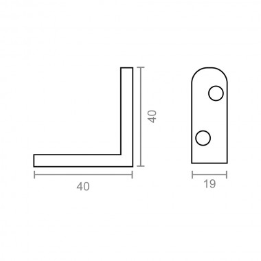 Angulo refuerzo an01 bicromatado 40 x 40 x 19 mm
