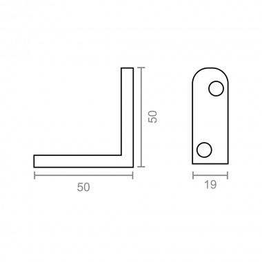 Angulo refuerzo an01 bicromatado 50 x 50 x 19 mm