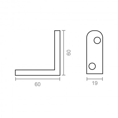 Angulo refuerzo an01 bicromatado 60 x 60 x 19 mm