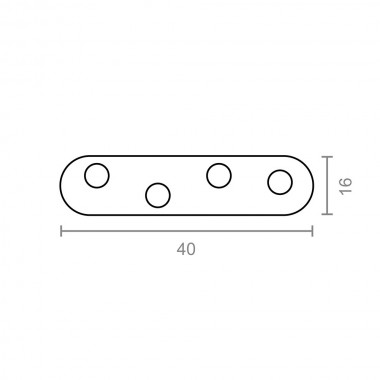 Placa recta union plc01 bicromatado 40 x 16 mm