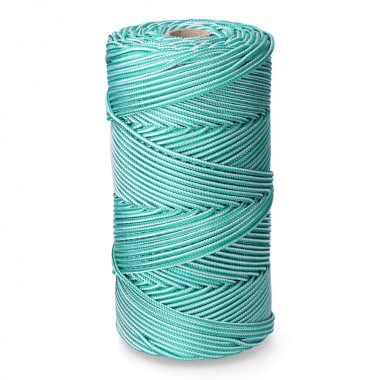 Cordón trenzado polipropileno verde / blanco, calibre 5 mm x 200 m