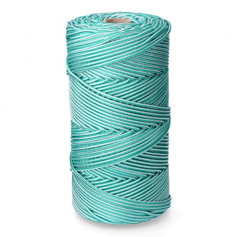 Cordón trenzado polipropileno verde / blanco, calibre 5 mm x 200 m