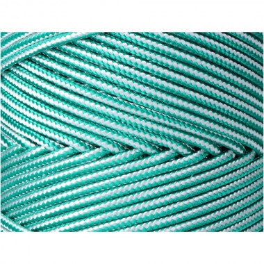 Cordón trenzado polipropileno verde / blanco, calibre 5 mm x 200 m