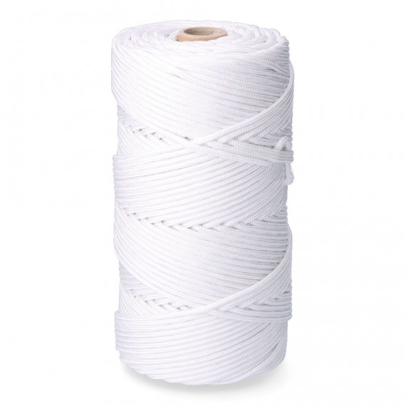 Cordón trenzado polipropileno blanco, calibre 5 mm x 200 m