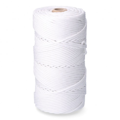Cordón trenzado polipropileno blanco, calibre 5 mm x 200 m