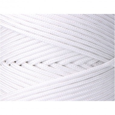 Cordón trenzado polipropileno blanco, calibre 5 mm x 200 m