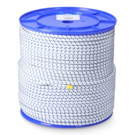 Cuerda de goma elástica blanca / azul poliéster calibre 8 mm x 200 m