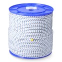 Cuerda de goma elástica blanca / azul poliéster calibre 10 mm x 100 m