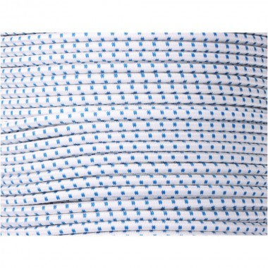 Cuerda de goma elástica blanca / azul poliéster calibre 10 mm x 100 m