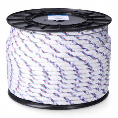 Cuerda driza trenzado poliéster blanco distintivo, calibre 10 mm x 150 m