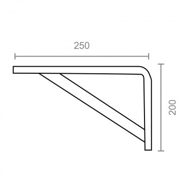 Escuadra reforzada plm04 blanca 250 x 200 mm