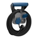 Prolongador expert de pared 2 tomas con tapa ip44 h05rr-f 4 g 1,5 mm² 16 a 230 v~ 10 m negro/gris/azul