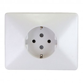 Base enchufe 2p+tt schuko 25a 380 v~ blanco