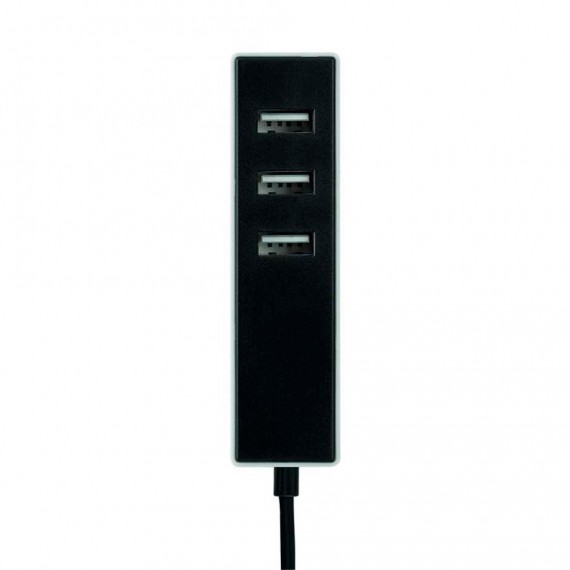 Adaptador 3 conectores usb a con fijación 1,5 m negro