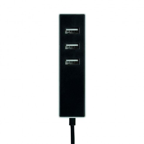 Adaptador 3 conectores usb a con fijación 1,5 m negro