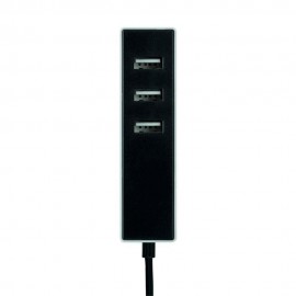 Adaptador 3 conectores usb a con fijación 1,5 m negro