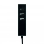 Adaptador 3 conectores usb a con fijación 1,5 m negro