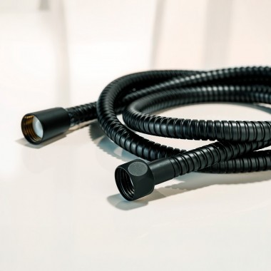 Flexo de ducha de acero inoxidable 150 cm negro