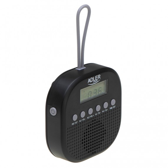 Radio fm resistente al agua ipx4 ad 1912, 9 x 9 x 2,5 cm
