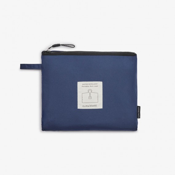 Poncho chubasquero plegable azul oscuro