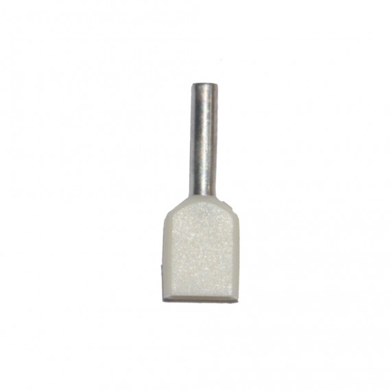 Puntera aislada 00,50 mm², doble, blanca, 100 uds