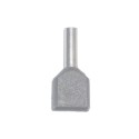 Puntera aislada 04,00 mm², doble, gris, 100 uds