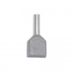 Puntera aislada 04,00 mm², doble, gris, 100 uds