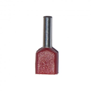 Puntera aislada 10,00 mm², doble, roja, 100 uds