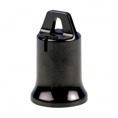 Portalámparas e-27 "provisional de obra" negro