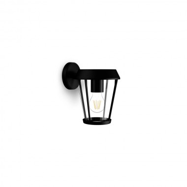 Aplique pared, exterior, sunera, negro, tipo farola, e27, 25 w, sin bombilla, luz hacia abajo