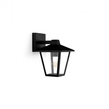 Aplique exterior kinno, negro, tipo farola, e27, 25 w, sin bombilla, luz hacia abajo