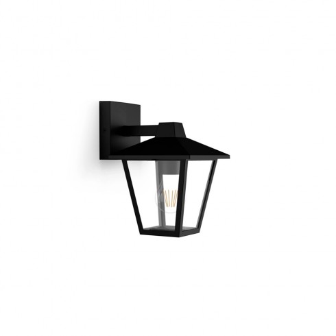 Aplique exterior kinno, negro, tipo farola, e27, 25 w, sin bombilla, luz hacia abajo