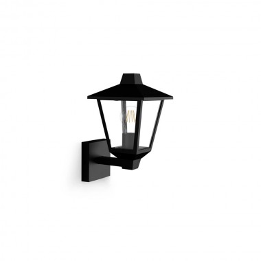 Aplique exterior kinno, negro, tipo farola, e27, 25 w, sin bombilla, luz hacia arriba