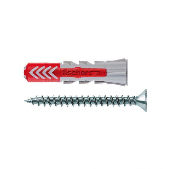 Tacos duopower t ø6 x 30 mm + tornillos ø4,5 x 40 mm, bote 375 uds