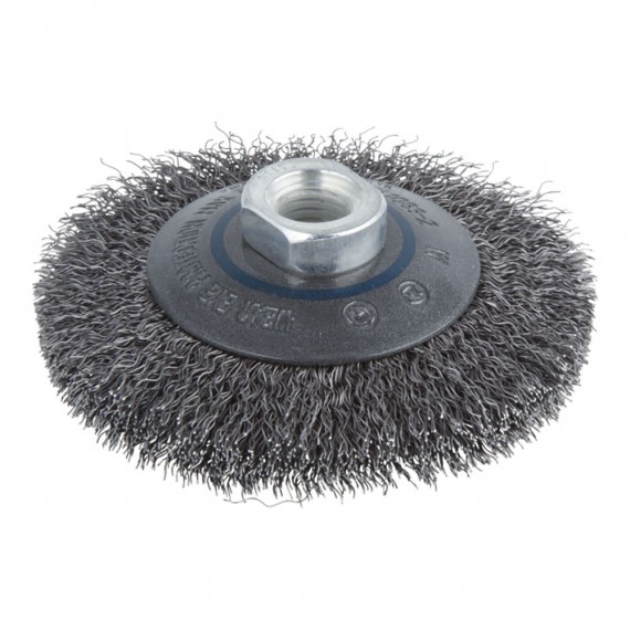 Cepillo cónico de alambre de acero, rosca m14, ø100 x 15 mm