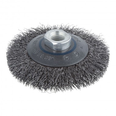 Cepillo cónico de alambre de acero, rosca m14, ø100 x 15 mm
