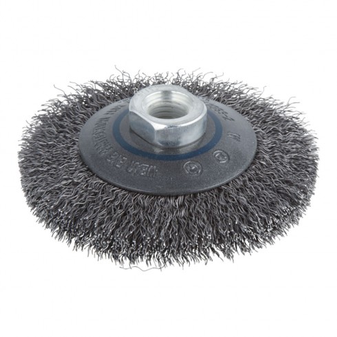 Cepillo cónico de alambre de acero, rosca m14, ø100 x 15 mm