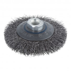 Cepillo cónico de alambre de acero, rosca m14, ø100 x 15 mm